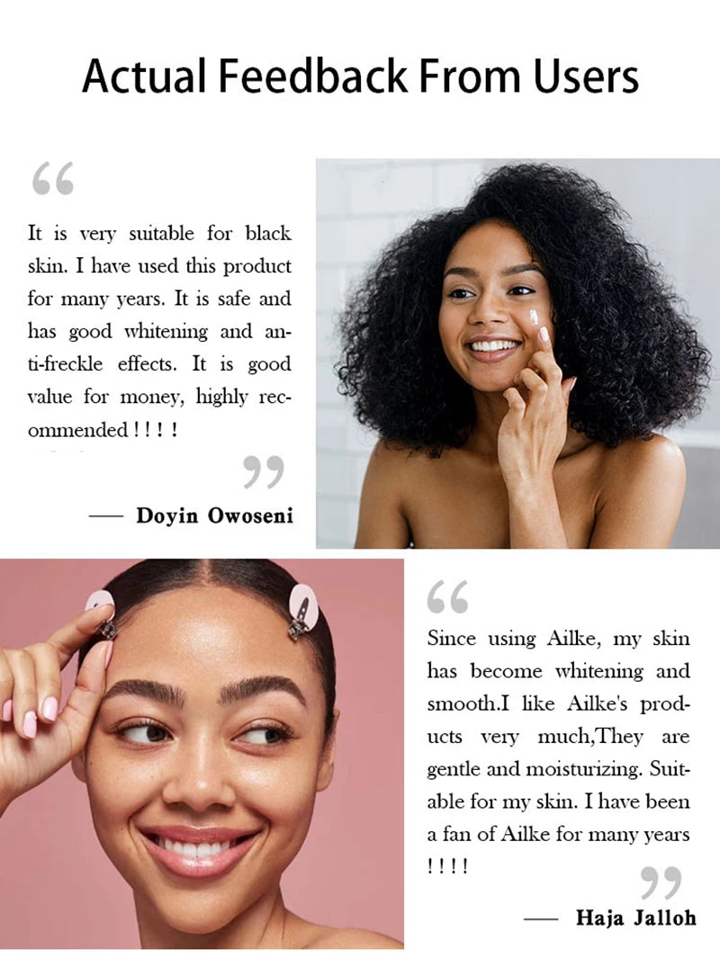 AILKE Whitening Face Cream, Reduce Dark Spots, Inhibit Melanin, With Collagen, Glutathione, For All Skin Types