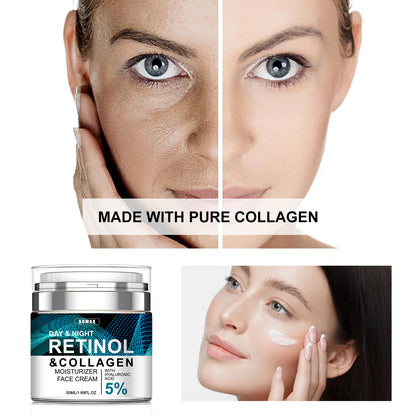 50ml Face Moisturizer Retinol Cream Anti Wrinkle Firming Brightening Collagen Hyaluronic Acid Creams Facial Skin Care Products