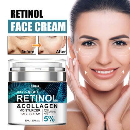 50ml Face Moisturizer Retinol Cream Anti Wrinkle Firming Brightening Collagen Hyaluronic Acid Creams Facial Skin Care Products
