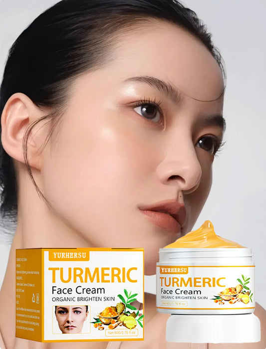 Anti Acne Turmeric Cream, Fades Scars & Dark Spots, for Oily and Dull Skin, Brightening Turmeric Face Care Treatment, 50ml