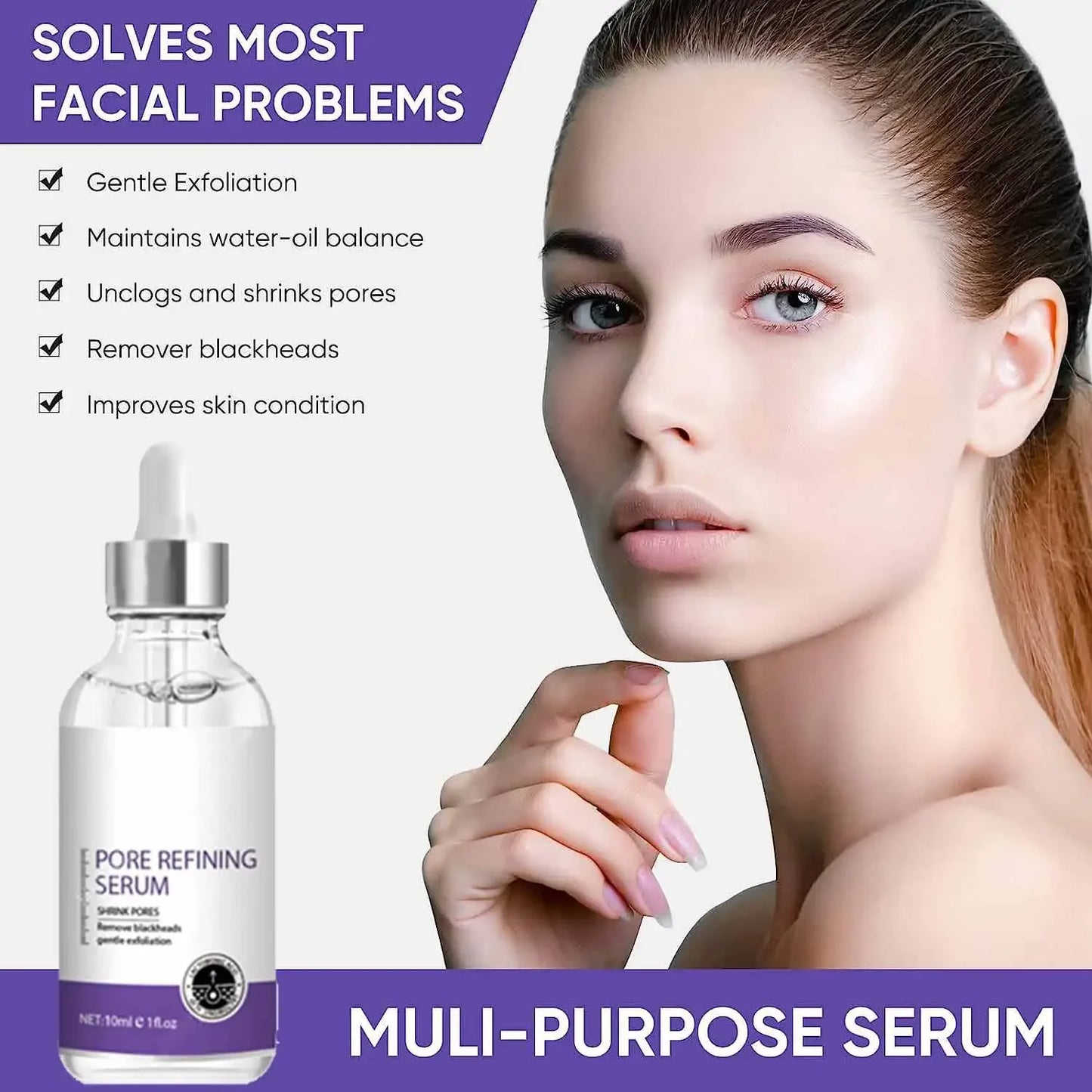 Pore Shrinking Serum Face Removing Large Pores Tightening Facial Pore Minimizing Essence Skin Care Beauty Firm skin