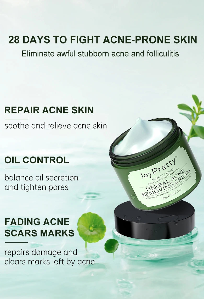 JoyPretty Herbal Acne Treatment Face Cream Elimination Large Pores Oil Control Shrink Pore Facial Cream Skin Care Beauty Health