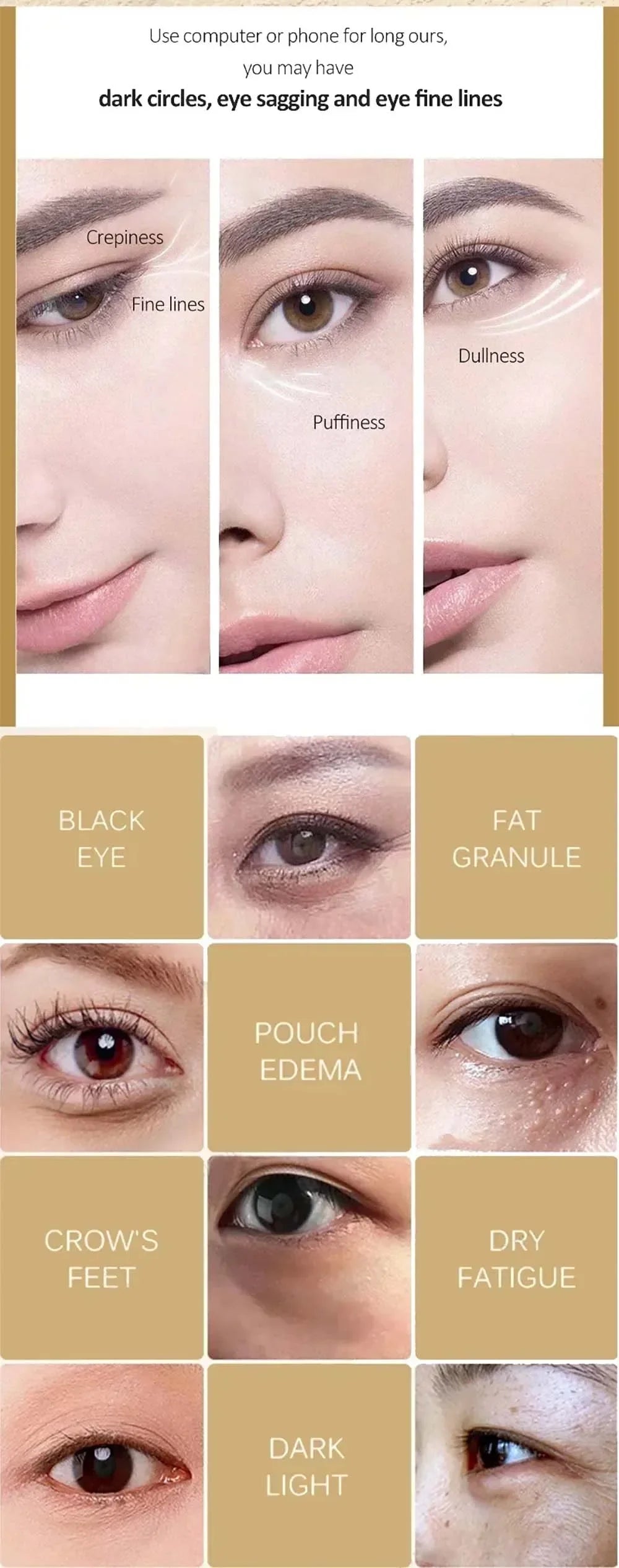 Snail Eye Cream Anti Dark Circles Under The Eyes Remove Eye bags Moisturizing Anti-Aging Eyes Skin Care Products