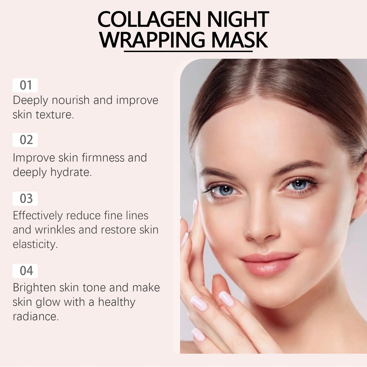 Collagen Peel Off Face Mask Pore Shrinking Hydrating Moisturizing Night Wrapping Mask Cream Firming Skin Peel-off Facial Mask