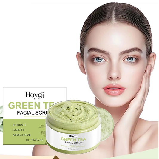 Green Tea Facial Scrub Deep Pore Cleansing Hydrating Blackhead Removal Dead Skin Gentle Exfoliating Scrub Skin Renewal Skin Care