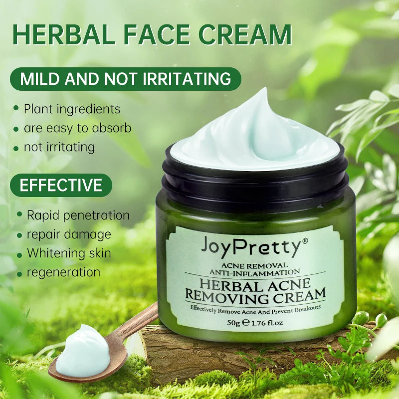 JoyPretty Herbal Acne Treatment Face Cream Elimination Large Pores Oil Control Shrink Pore Facial Cream Skin Care Beauty Health