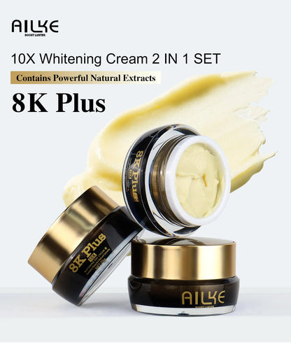 AILKE Whitening Face Cream, Reduce Dark Spots, Inhibit Melanin, With Collagen, Glutathione, For All Skin Types