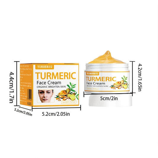 Anti Acne Turmeric Cream, Fades Scars & Dark Spots, for Oily and Dull Skin, Brightening Turmeric Face Care Treatment, 50ml