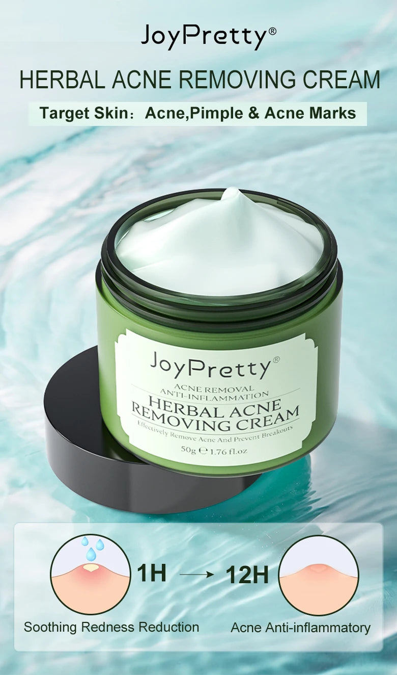 JoyPretty Herbal Acne Treatment Face Cream Elimination Large Pores Oil Control Shrink Pore Facial Cream Skin Care Beauty Health