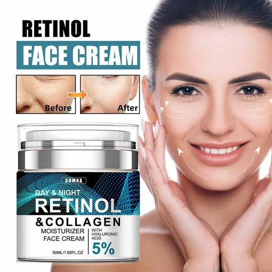 50ml Face Moisturizer Retinol Cream Anti Wrinkle Firming Brightening Collagen Hyaluronic Acid Creams Facial Skin Care Products
