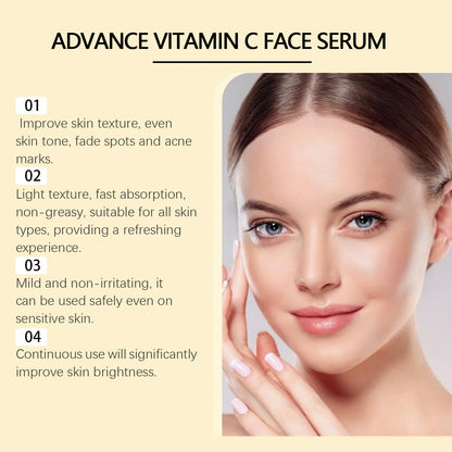 Advance Vitamin C Face Serum Remove Dark Spots Brightening Repair Dull Moisturizing Whitening Skin Tone Essence Beauty Products