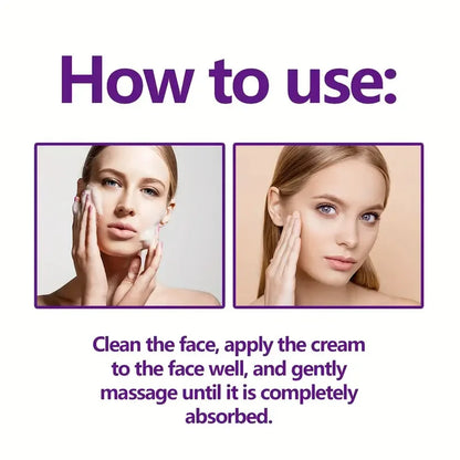 Instant face lift cream with hyaluronic acid for wrinkles. Firming solution.