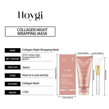 Collagen Peel Off Face Mask Pore Shrinking Hydrating Moisturizing Night Wrapping Mask Cream Firming Skin Peel-off Facial Mask