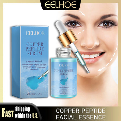 EELHOE 30ml Copper Peptide Facial Serum Moisturizing Firming Face Skin Increase Elasticity Anti Wrinkle Lines Daily Facial Care