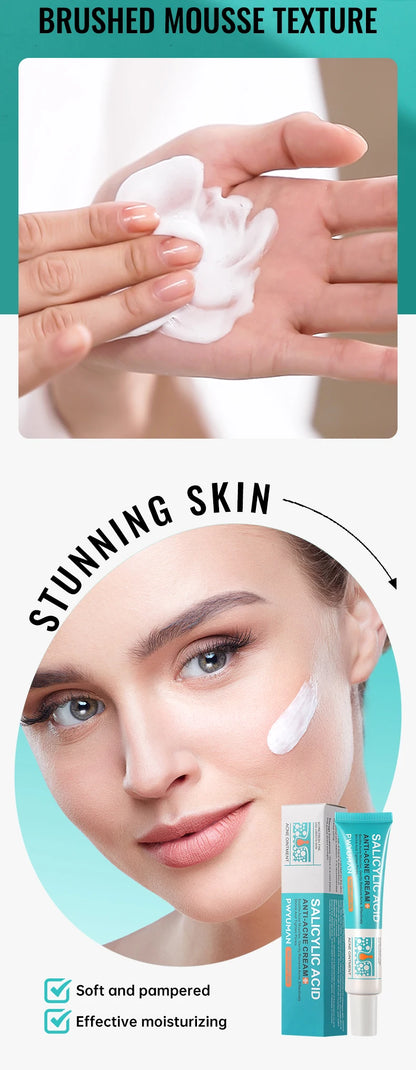 Salicylic Acid Acne Treatment Face Cream Repair Pimple Spots Deep Cleaning Pore Shrinking Anti-acne Scar Oil Control Moisturizer