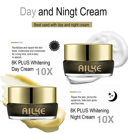 AILKE Whitening Face Cream, Reduce Dark Spots, Inhibit Melanin, With Collagen, Glutathione, For All Skin Types